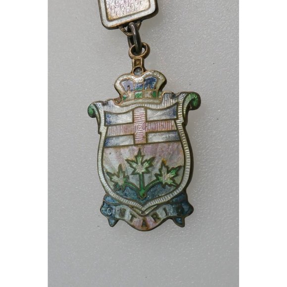 Rare Signed Richard Hemsley Watch Fob Sterling Silver & Enamel Ontario Canada - Picture 5 of 16